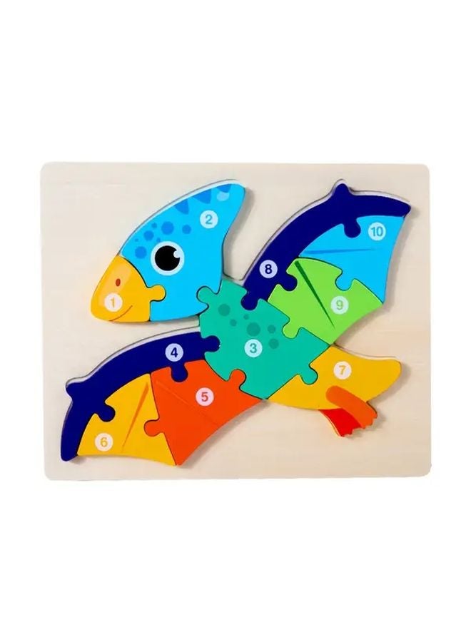 4 Piece Set Wooden Dinosaur Puzzle Toys 6 Designs Educational Gift - Image 4
